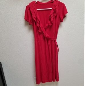NWOT Red Wrap Dress